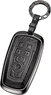Key Fob Cover for Ford, Keychain,Mech-Relief,Metal Leather Compatible with F150 Explorer Fusion Escape Edge Expedition