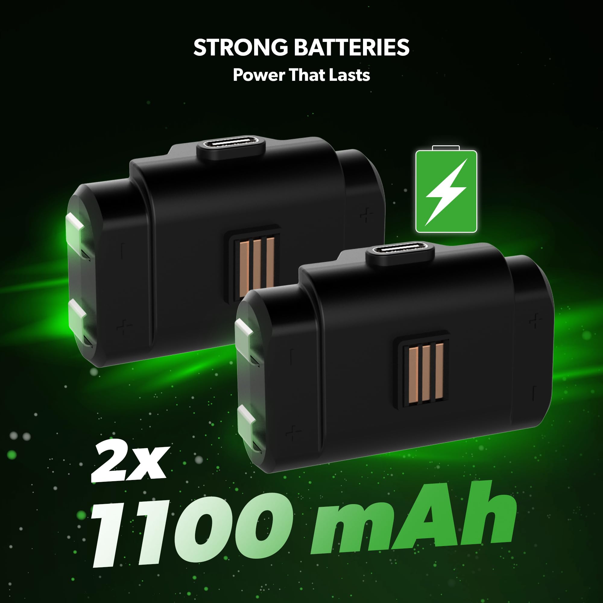 snakebyte TWIN: CHARGE SX – Nero – Stazione di ricarica rapida per controller Xbox Series S/X | con 2 batterie da 800 mAh | indicatore di stato della carica LED | design Xbox | porta USB | stazione di