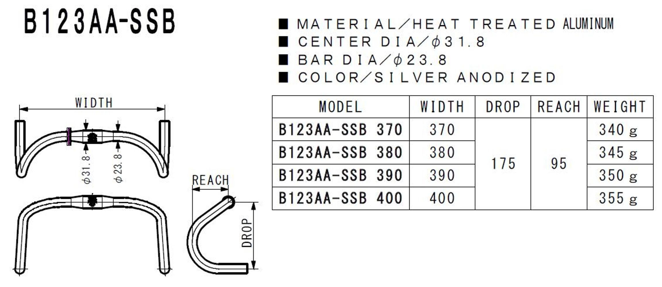 Amazon | NITTO(日東) ドロップハンドル B123AA SSB B123AA-SSB 390 