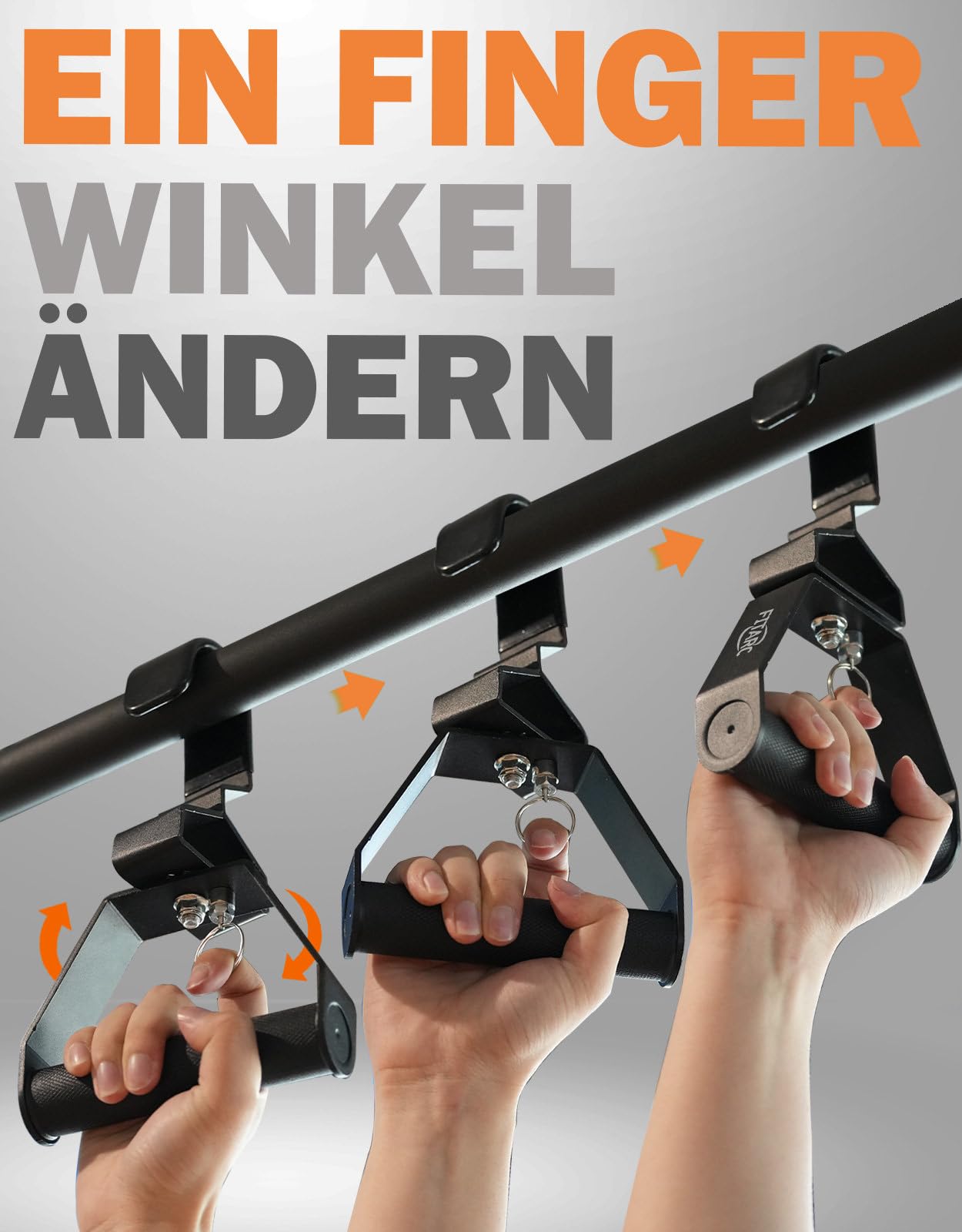 Fitarc Verbesserter 12-stufiger Griff, Einstellgriff, 2 Stück, Lat-Pulldown-Aufsätze, Rudergriff, Klimmzuggriff, Patentiert
