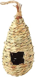 SunGrow Grass Finch Nest, Crested & Leopard Gecko Hide, as Fake Hornet Nest to Chase Honeybees from Hummingbird Feeder