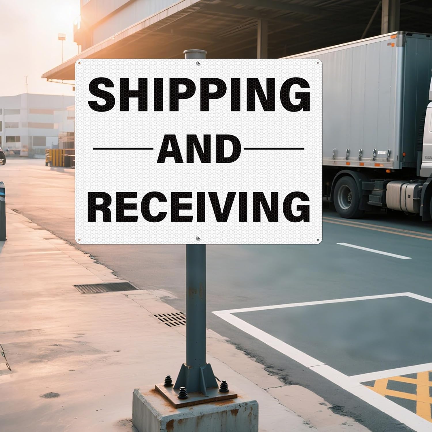 Large Shipping and Receiving Sign 18" x 24" Reflective Aluminum Metal Signs Rust-Free Deliveries Sign for Business Warehouses Factories Loading Docks Logistics Yards