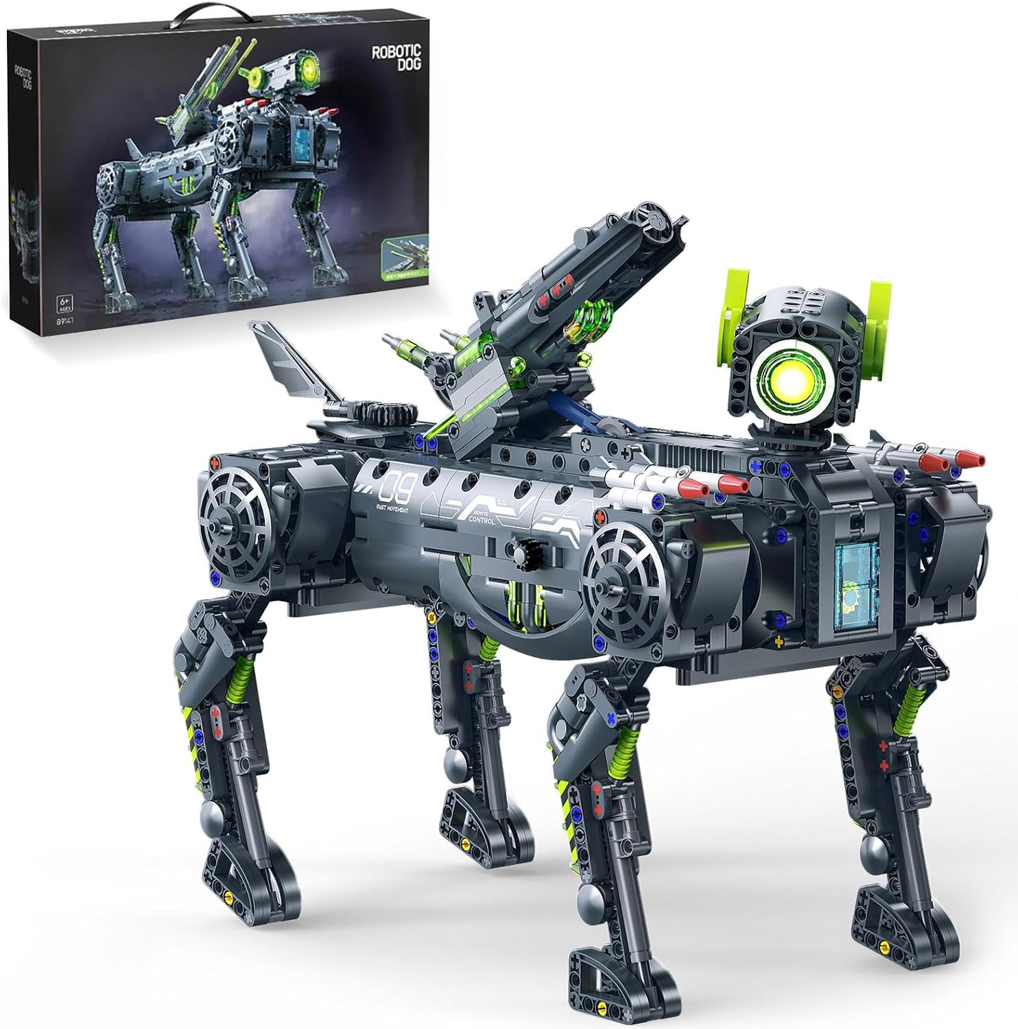 GEVINST Robot Robotic Dog Building Set for Boys Ages 8-12, 1609 Pieces STEM Animal Toys Model Building Kit, Gift for Adults Kids Teens Ages 8-14 (Static)