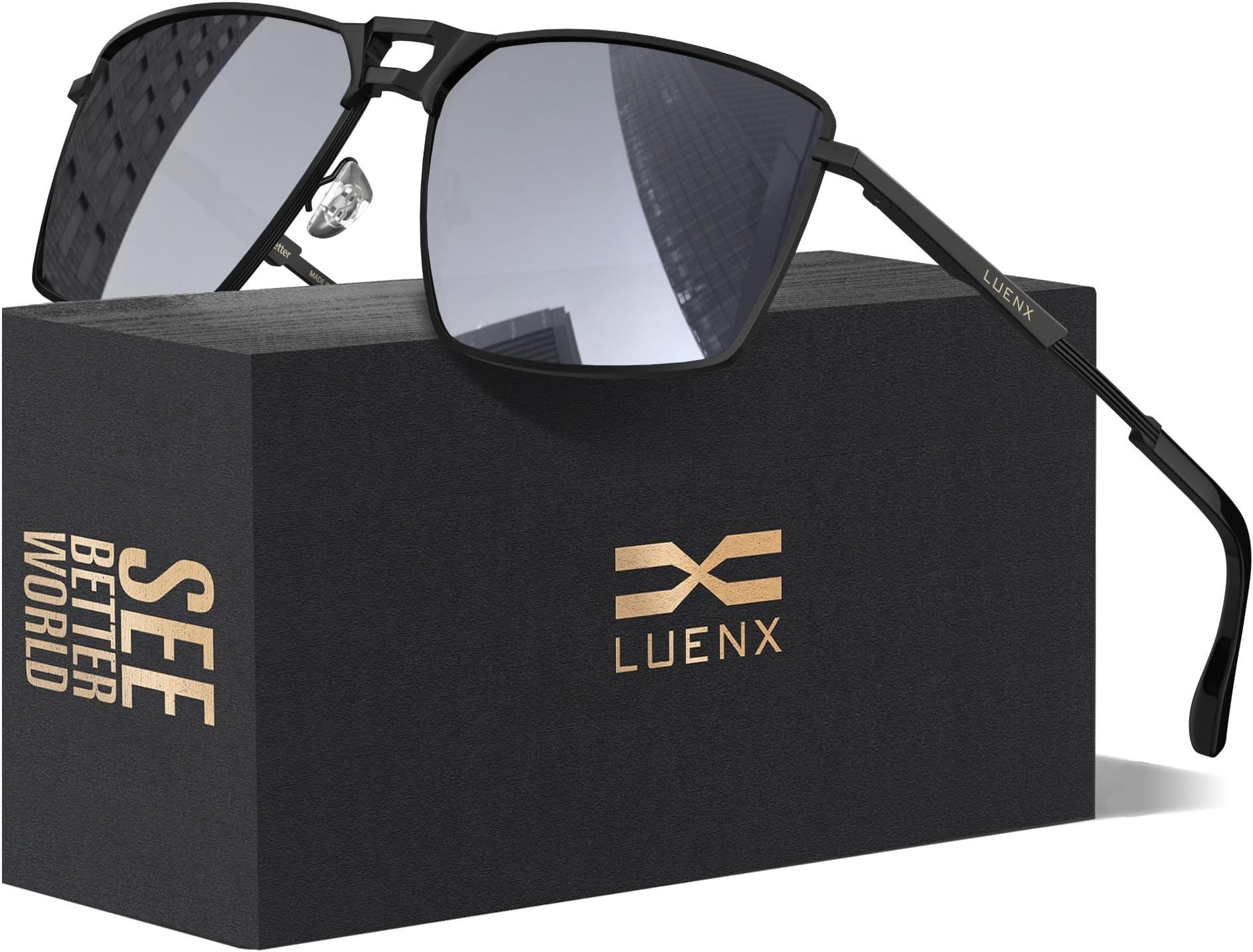 Mens Aviator Polarized Sunglasses Women Rectangular UV400 Driving