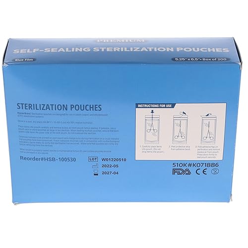 Miniatura 5 de 100530 bolsas de esterilización autosellantes 5,25" x 6,5" película azul de papel 200Bx