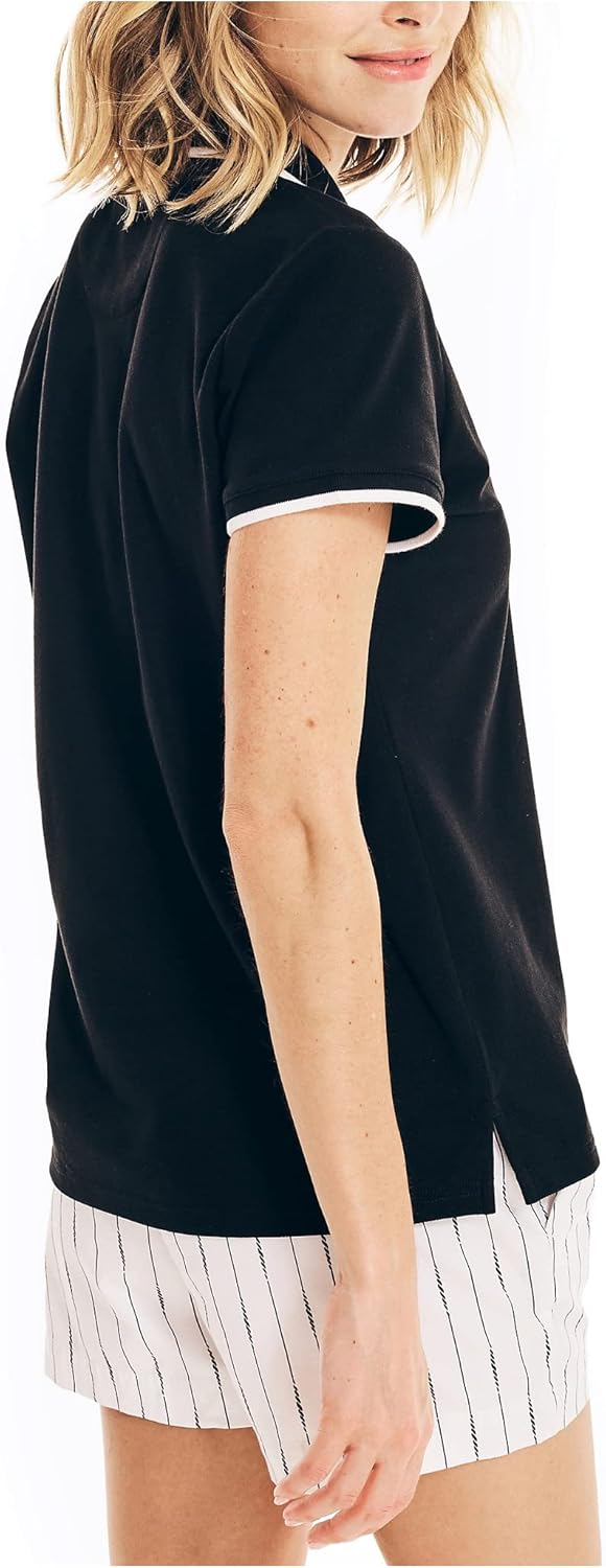 Nautica Womens Nautica Sustainably Crafted Ocean Split-Neck PoloNautica Sustainably Crafted Ocean Split-Neck Polo - Image 2