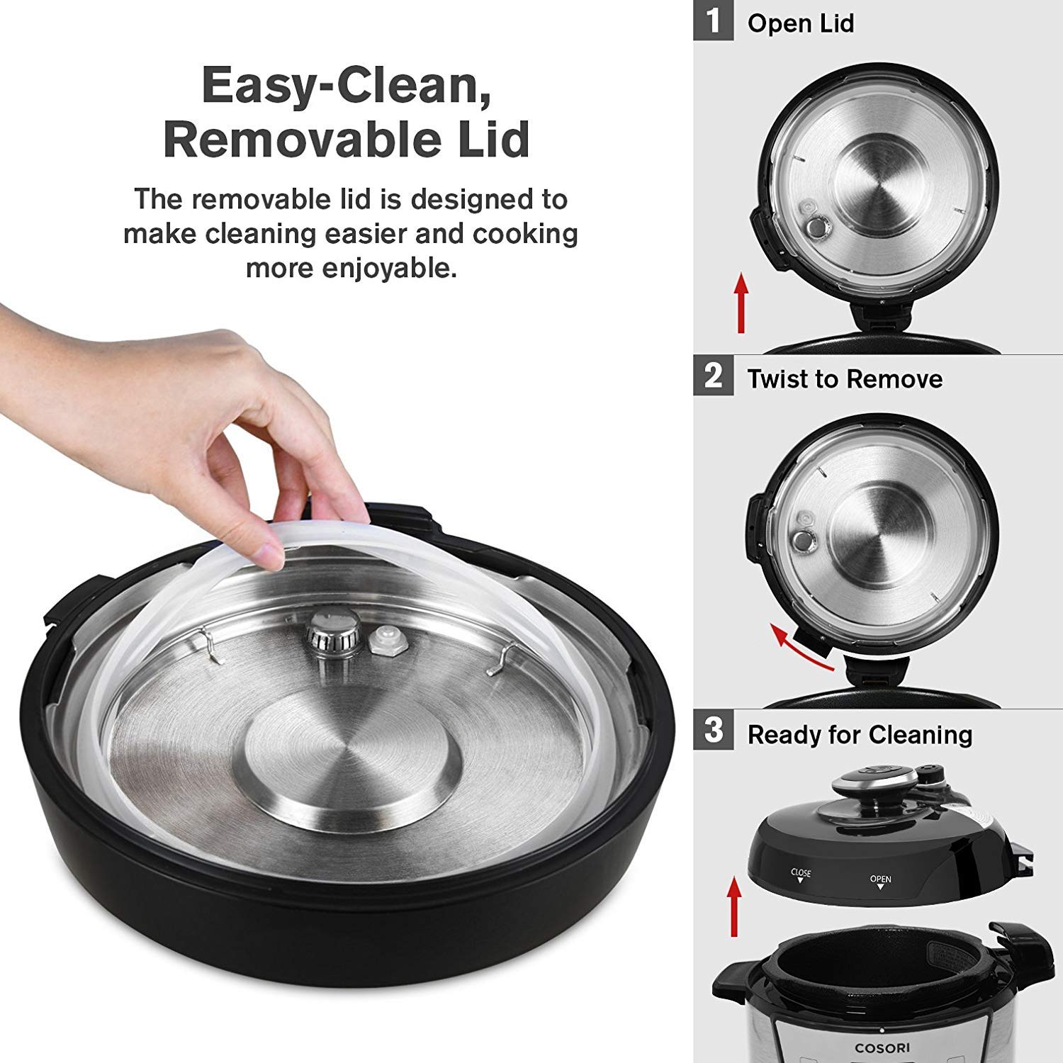 COSORI C3120PC Pressure cooker, 2 Quart, Silver Buy Online in United