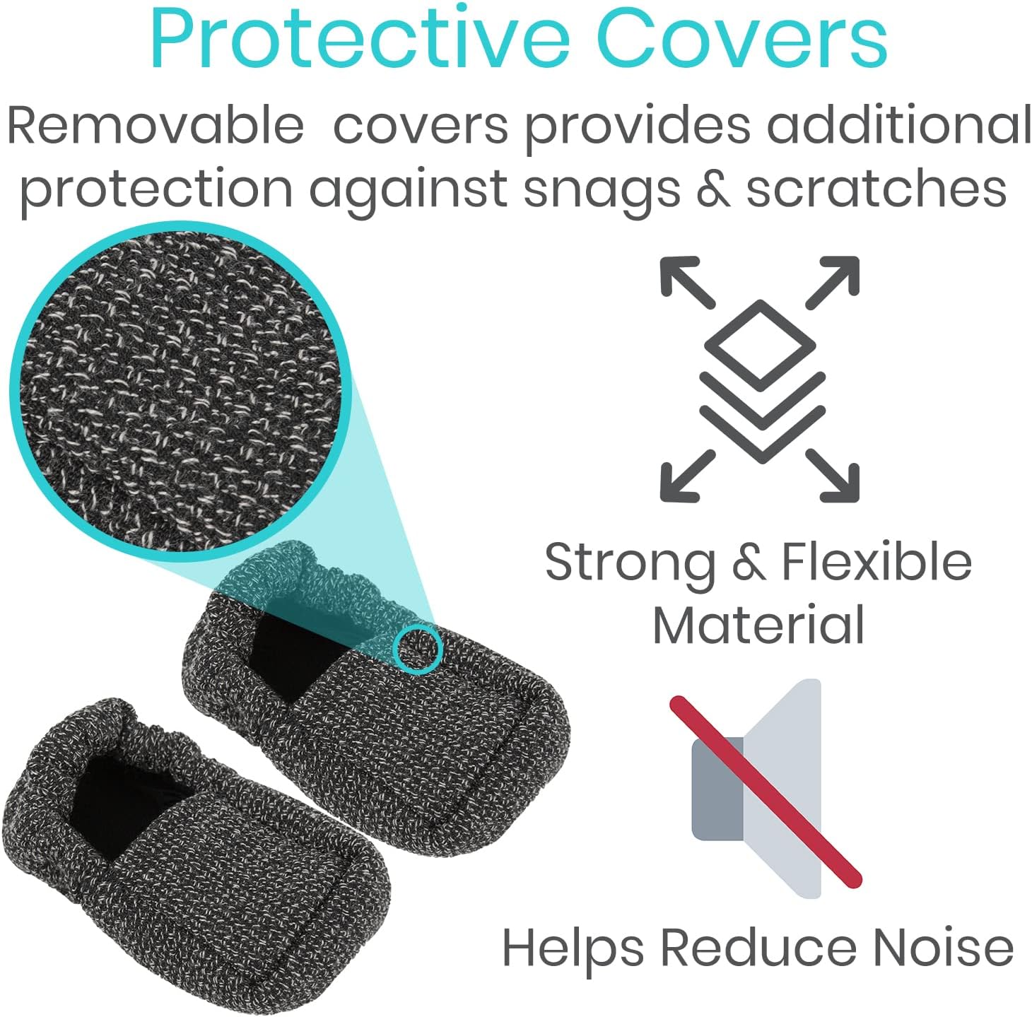 Vive Walker Ski Glide Covers 4 PCS - Heavy Duty Removable Padded Caps - Universal Fit Sock Pad for Indoor and Outdoor Use - Durable Medical Walker Floor Padding - Seniors Rollator Glider Accessories