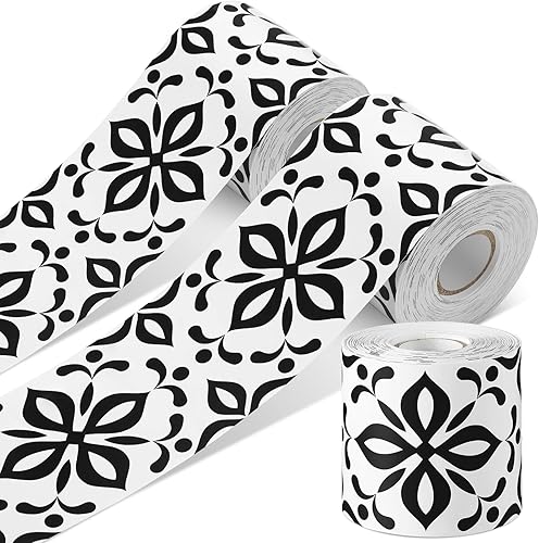 PerKoop 2 rollos de 131 pies de borde decorativo para tablón de anuncios para aula, borde de papel blanco para decoración de regreso a clases