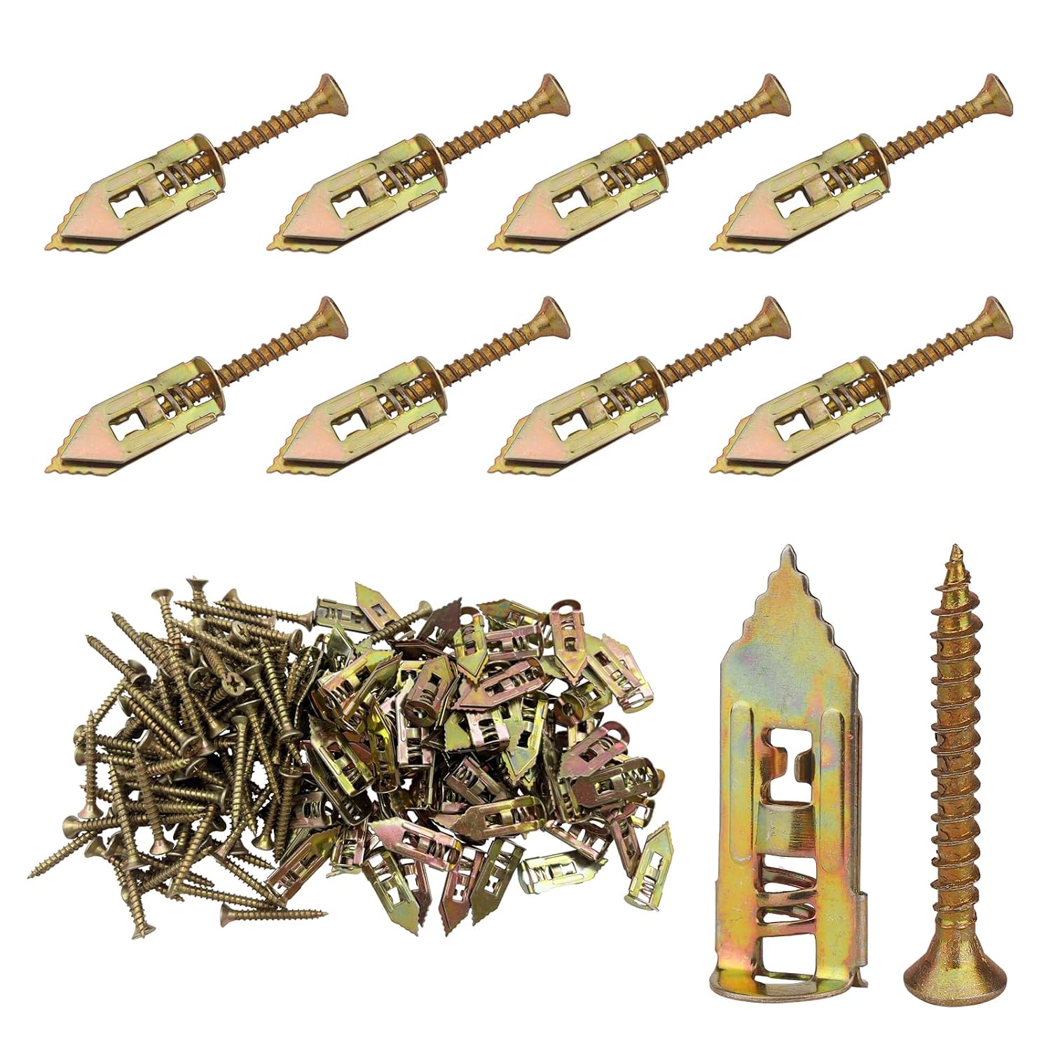 200PCS Drywall Self Drilling Anchor Screws Kit,Heavy Duty Metal Wall