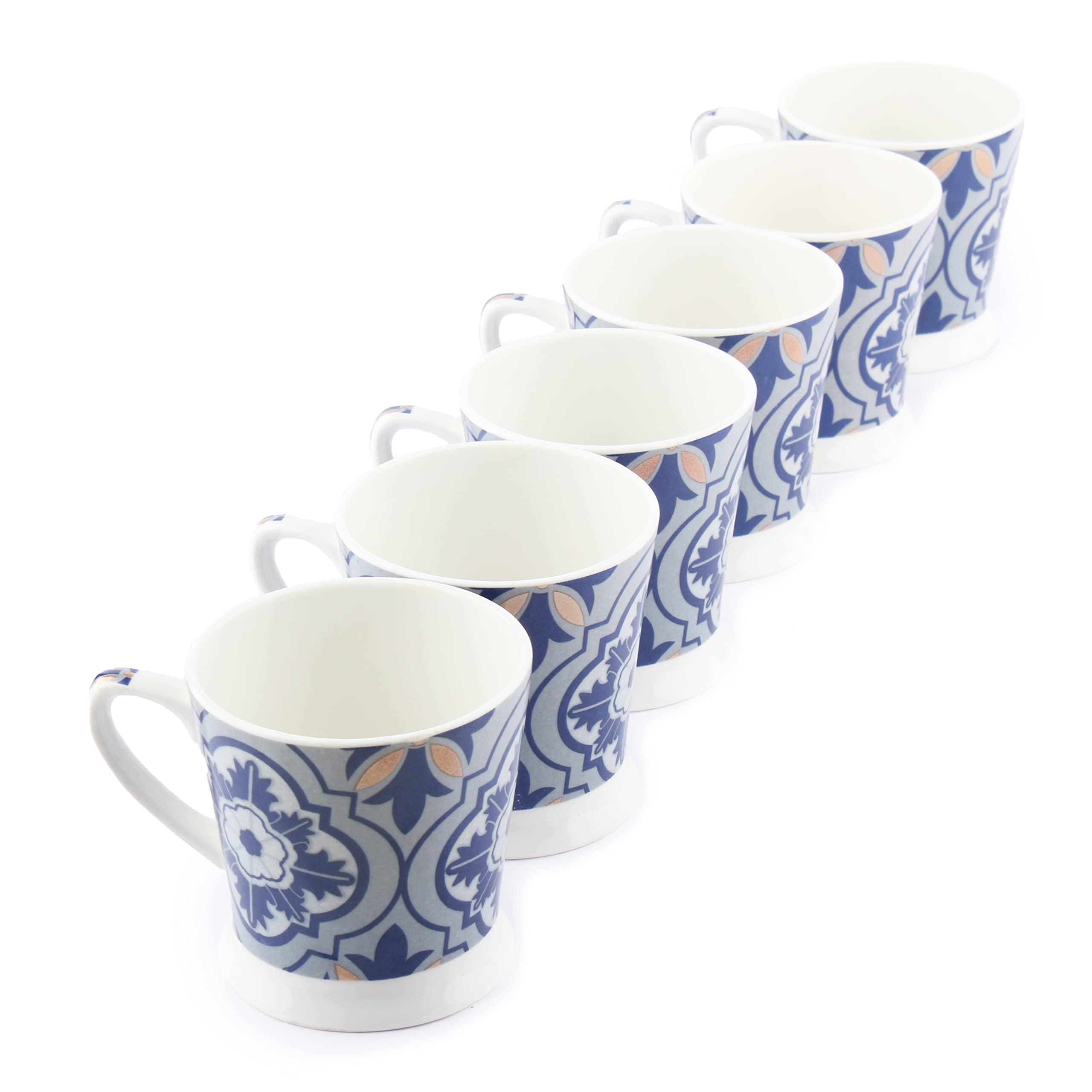 Saavre Aitne Series Bone China Tea Cups-150 ml Blue Flower Tea Cups Set of 6, Durable and Lead Free for Home and Office, Cute Cups for Tea, Coffee & Green Tea 3
