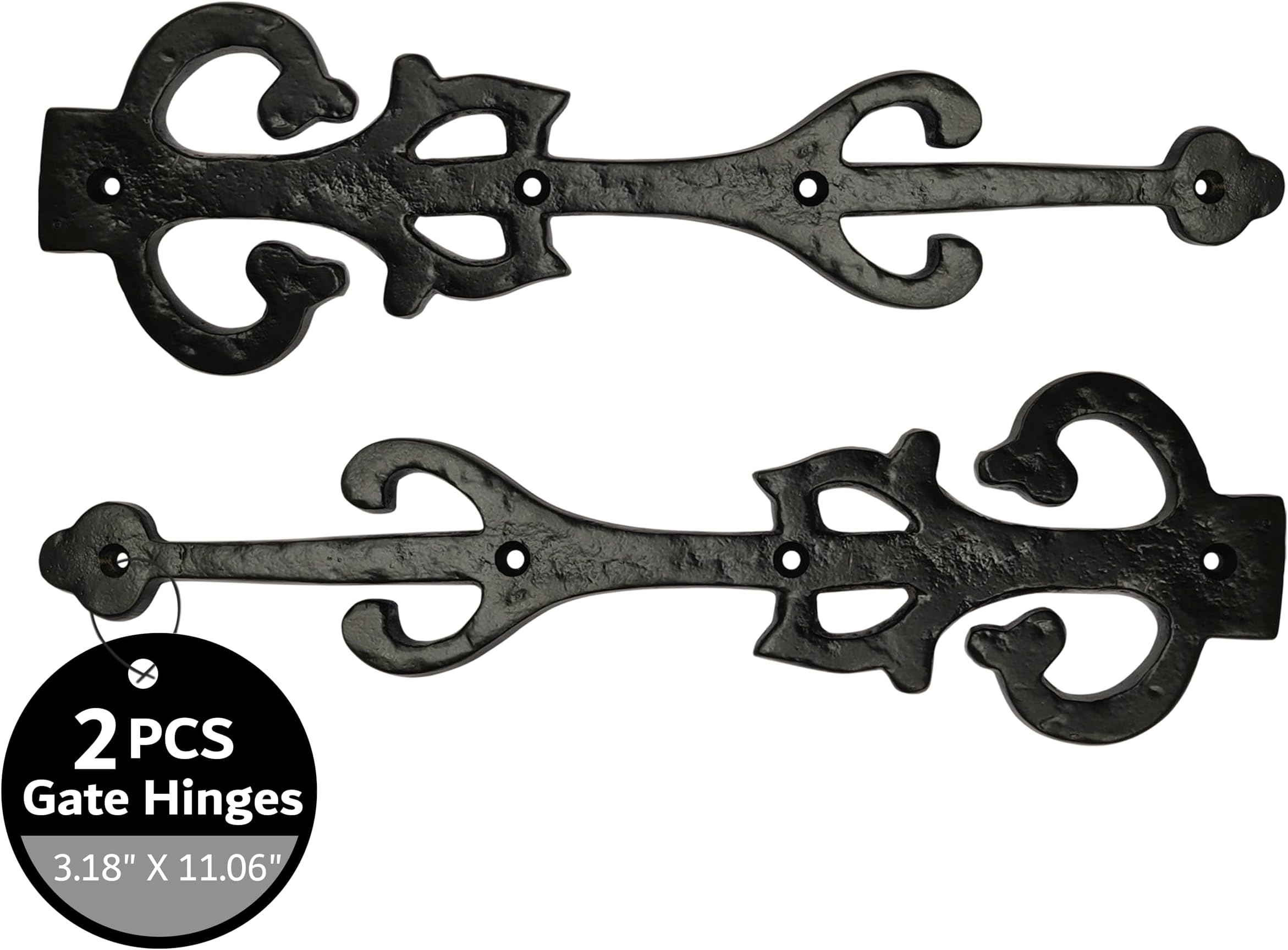 Faux Shutter Hinges - 2 Pieces Decorative Strap Set for Garage Door - Dummy Hardware