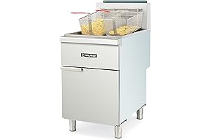 Restaurant-Grade Commercial Floor Deep Gas Fryer (5-Burner, 100-lb Capacity)