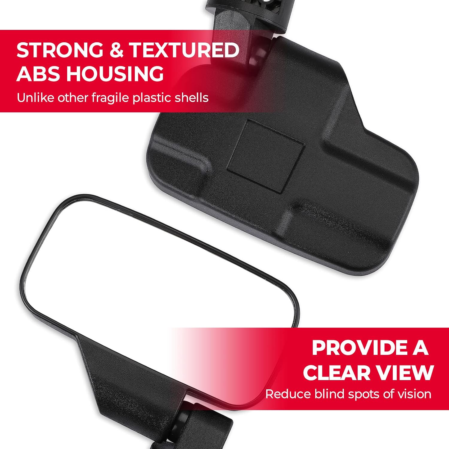 UTV Side Mirrors, Kemimoto UTV Side Mirrors are Compatible With Pro-Fit Polaris Ranger General Can-Am Defender Maverick Trail CFMOTO UFORCE w/Profiled Tube Adjustable break-Away Rear View Mirror