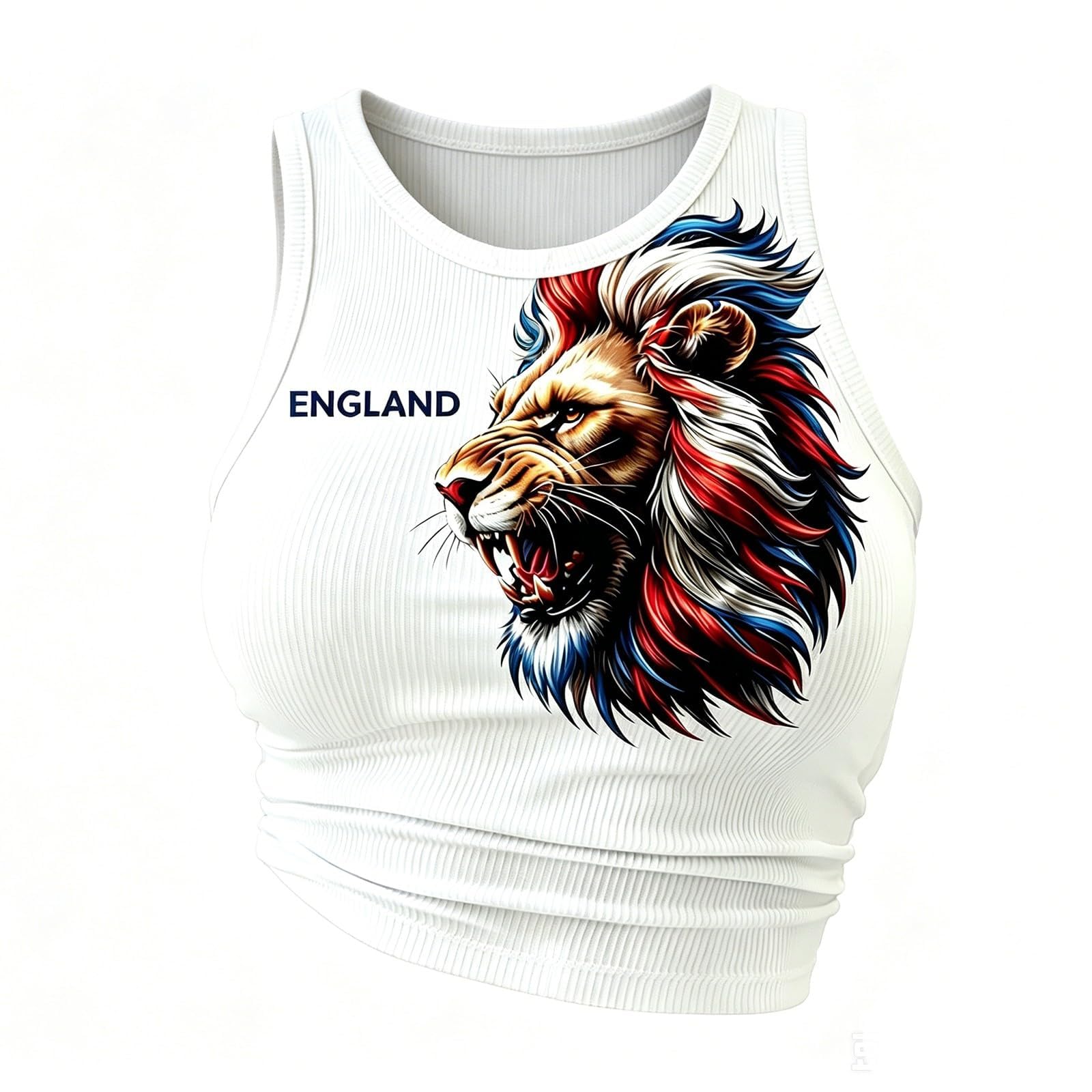 Crop Tops for Women 2026 England Football Shirt Team Graphic Sleeveless Racerback Ribbed Cropped Tank Top Casual Wear Perfect Present for Football Lovers Match Day Outdoor Gatherings S-XXL โ image 1