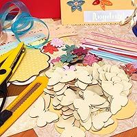 Vista 9 de TINKSKY 50 piezas de madera con forma de mariposa para manualidades, forma natural sin terminar, mariposa de madera, Navidad, boda, libro