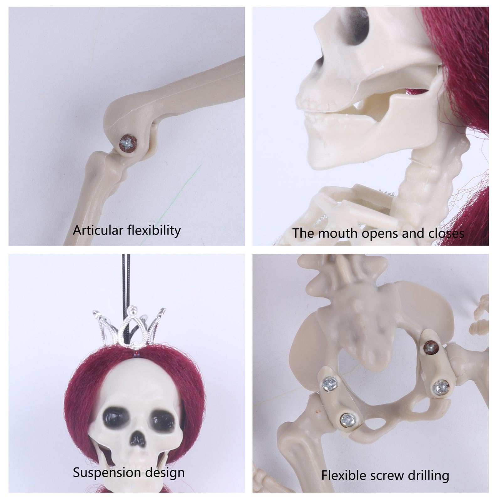 Meerjungfrau Skelett Dekoration 98cm - Gruselige Halloween Figur Mit Beweglichen Gelenken