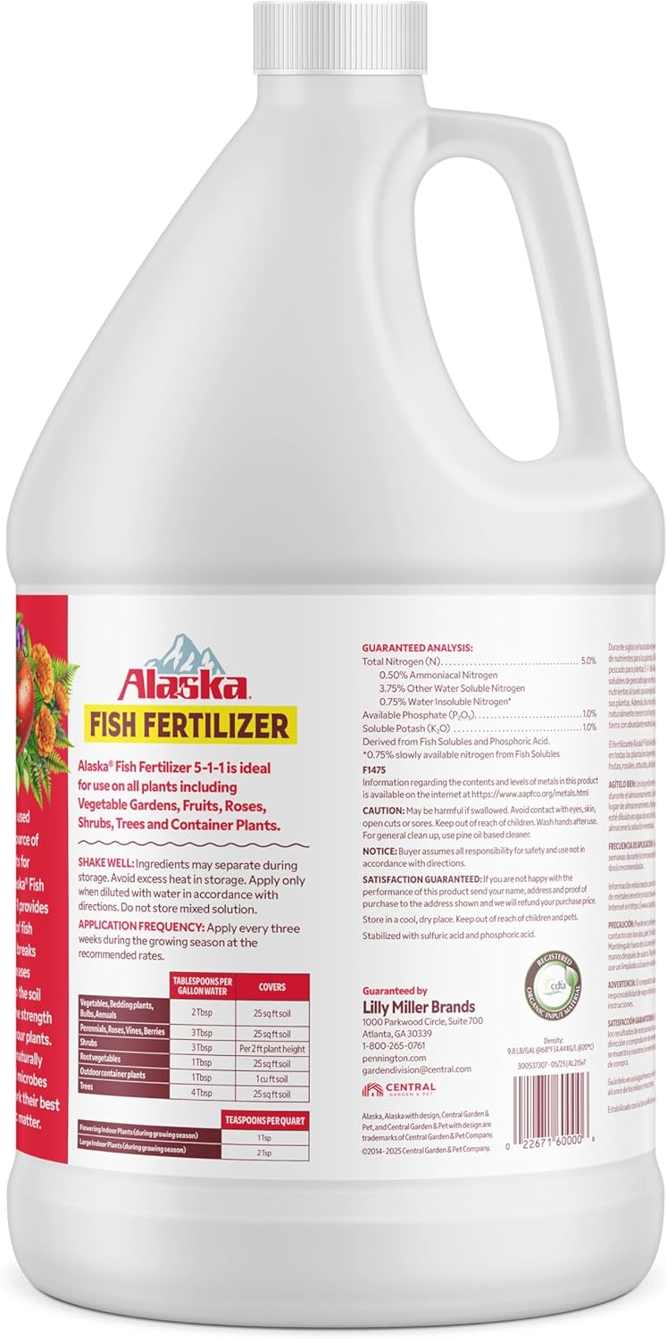 Alaska Fish Fertilizer OMRI Listed 5-1-1, 115 oz - Image 10