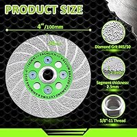 Vista 2 de Hoja de sierra de azulejos de 4 pulgadas, disco de pulido de diamante, rueda de disco de corte para cortar molienda mármol, granito, hormigón