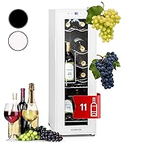KLARSTEIN Cantinetta Vino Design, Cantinetta Vino Refrigerata a Zona Singola per Vino Rosso, Bianco e Birra, Controlli Touch, Frigo Vino Cantinetta per Esterno, Interno, 5-18°C, 32L, 12 Bottiglie