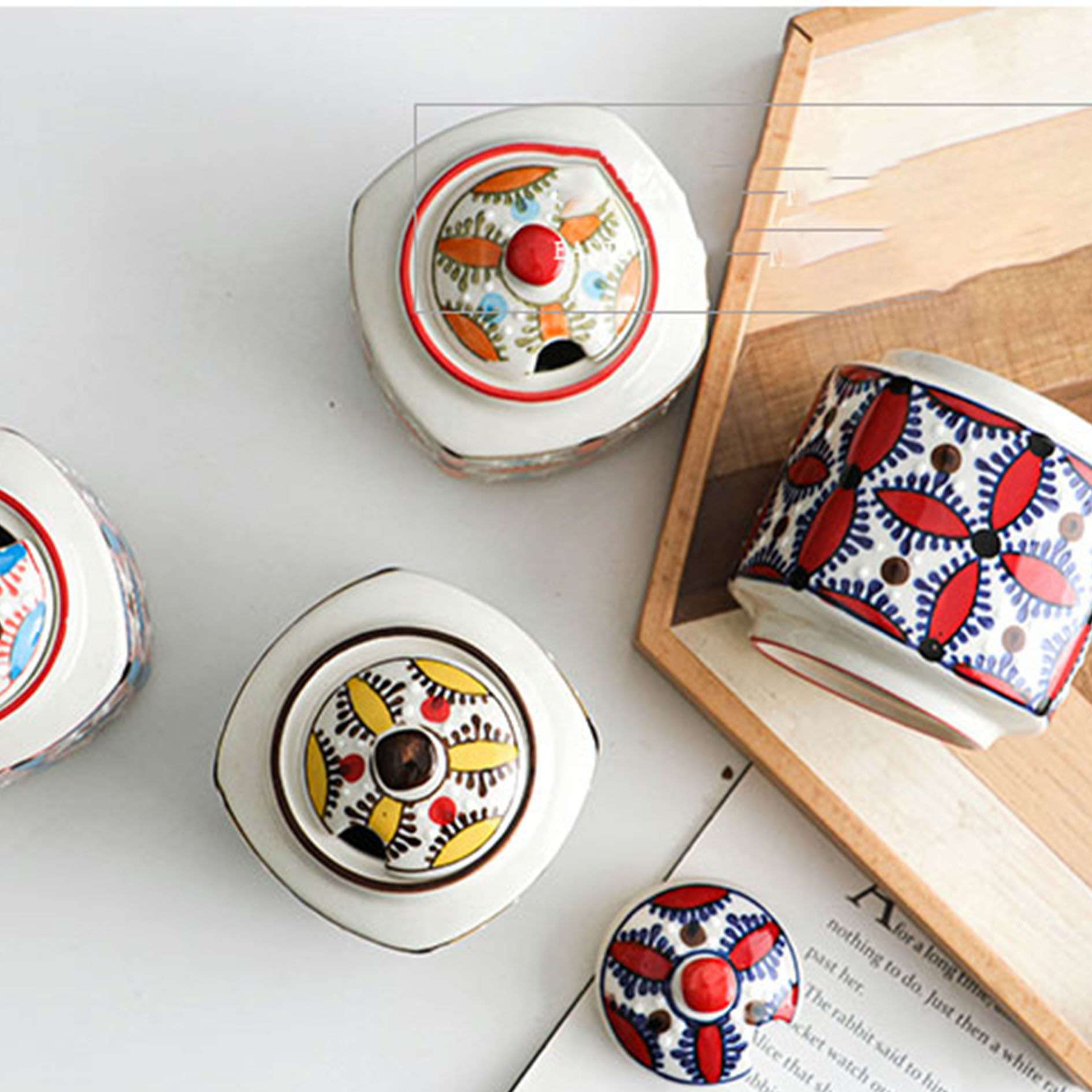 Cukiernica, pojemniki na przyprawy, ceramiczna mlecznik i zestawy do cukru, śmietanka i cukiernica, dzbanek na śmietankę, dzbanek na cukier, zestaw do serwowania kawy-żółty-zestaw do podwieczorku (Co
