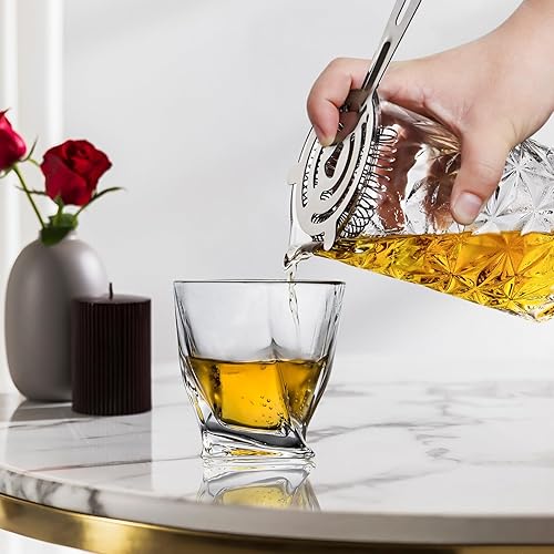 Miniatura 4 de Kit de vasos para mezclar cócteles, vidrio agitador de cristal de 24 onzas con herramientas de barra de acero inoxidable  Jigger, Muddler, colador,