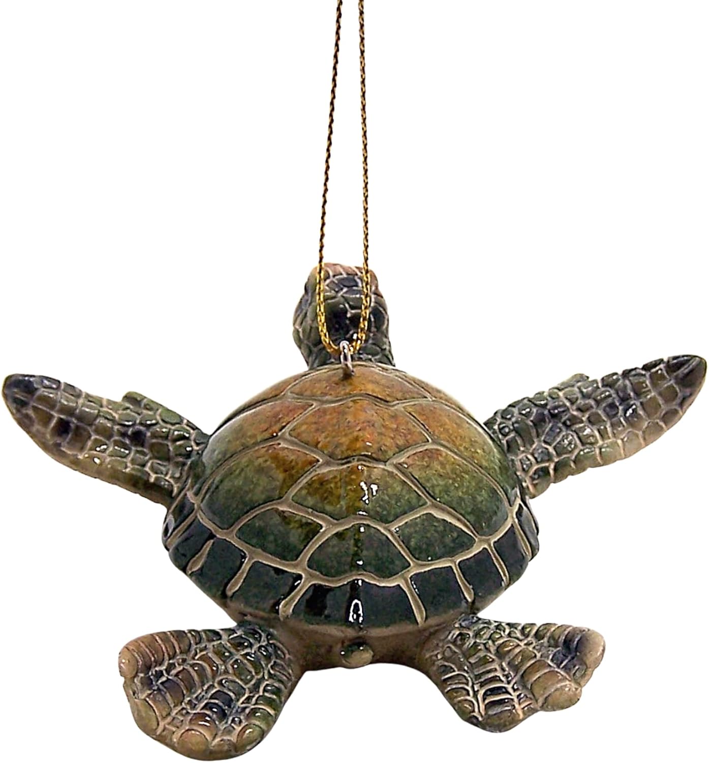 Swimming Green Turtle Christmas Ornament, Unique Holiday Decor, Nautical Theme Decoration, 3.75 Inches - Image 4