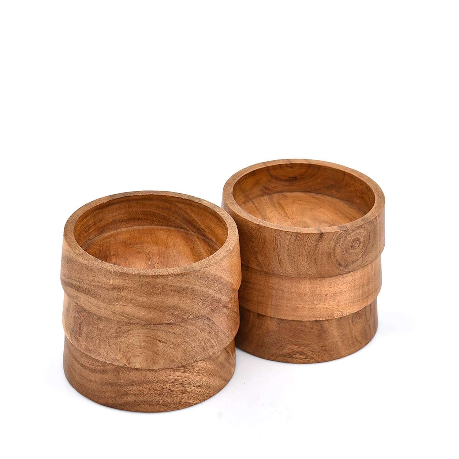 Bols en bois d'acacia lot de 6 coupelles apéritif salsa noix bonbons olives