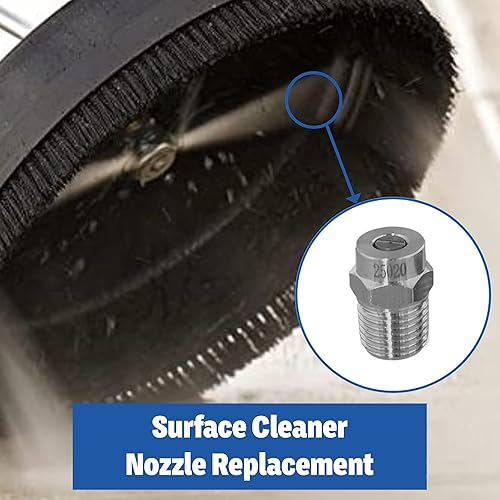 Miniatura 5 de ESSENTIAL WASHER Punta de boquilla de acero inoxidable para limpiador de superficies, escoba y lavadora del tren de rodaje - 4000 PSI, NPT macho de