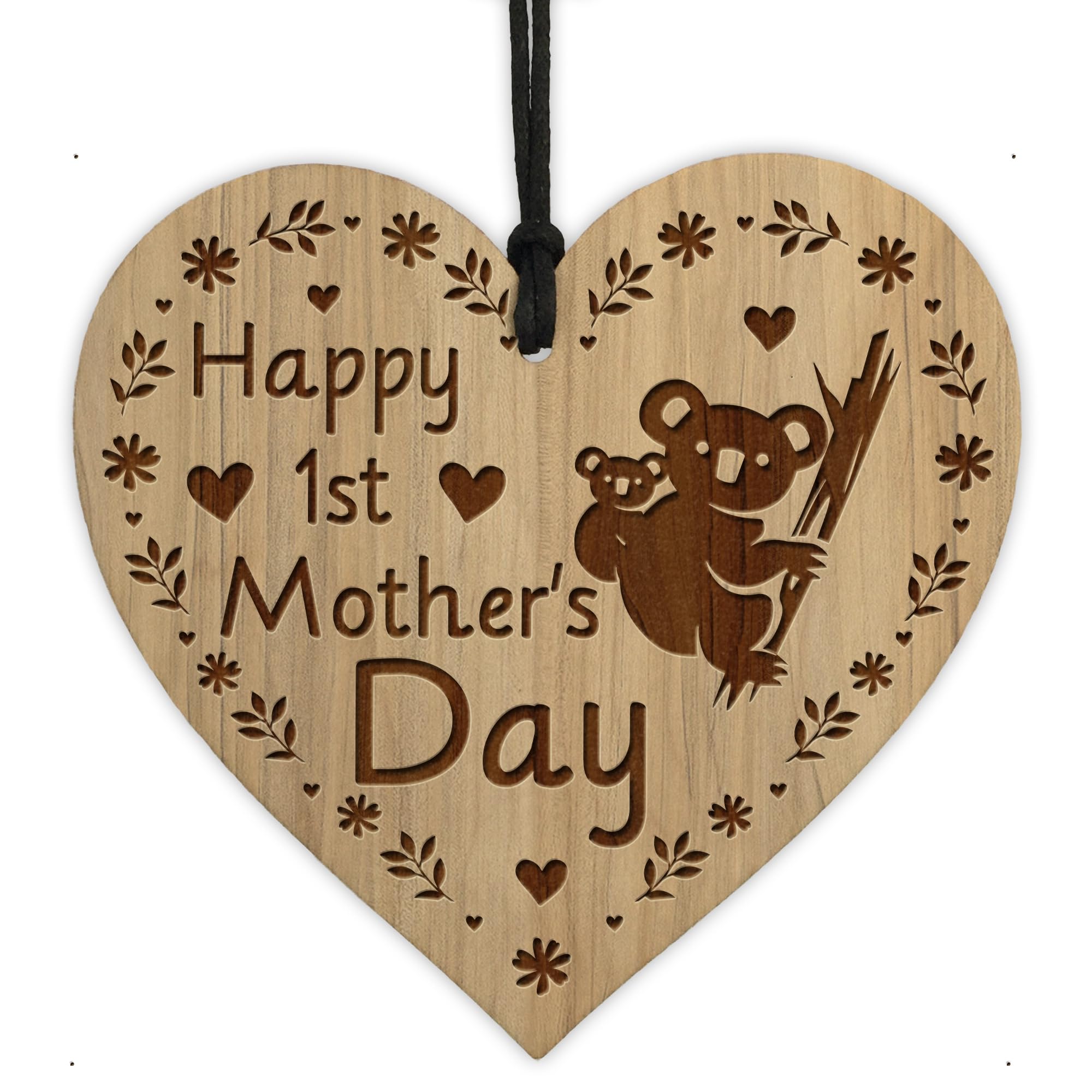 Red Ocean 1st For Mummy Wooden Heart Plaque New Mum Mummy Gift