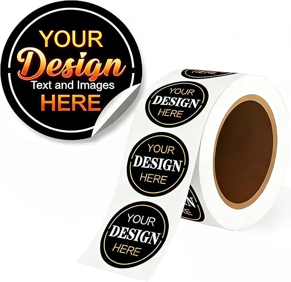 Custom Stickers Personalized Logo Sticker â€“ Customized Business Labels with Any Design Name+ Image â€“ Roll Packed â€“