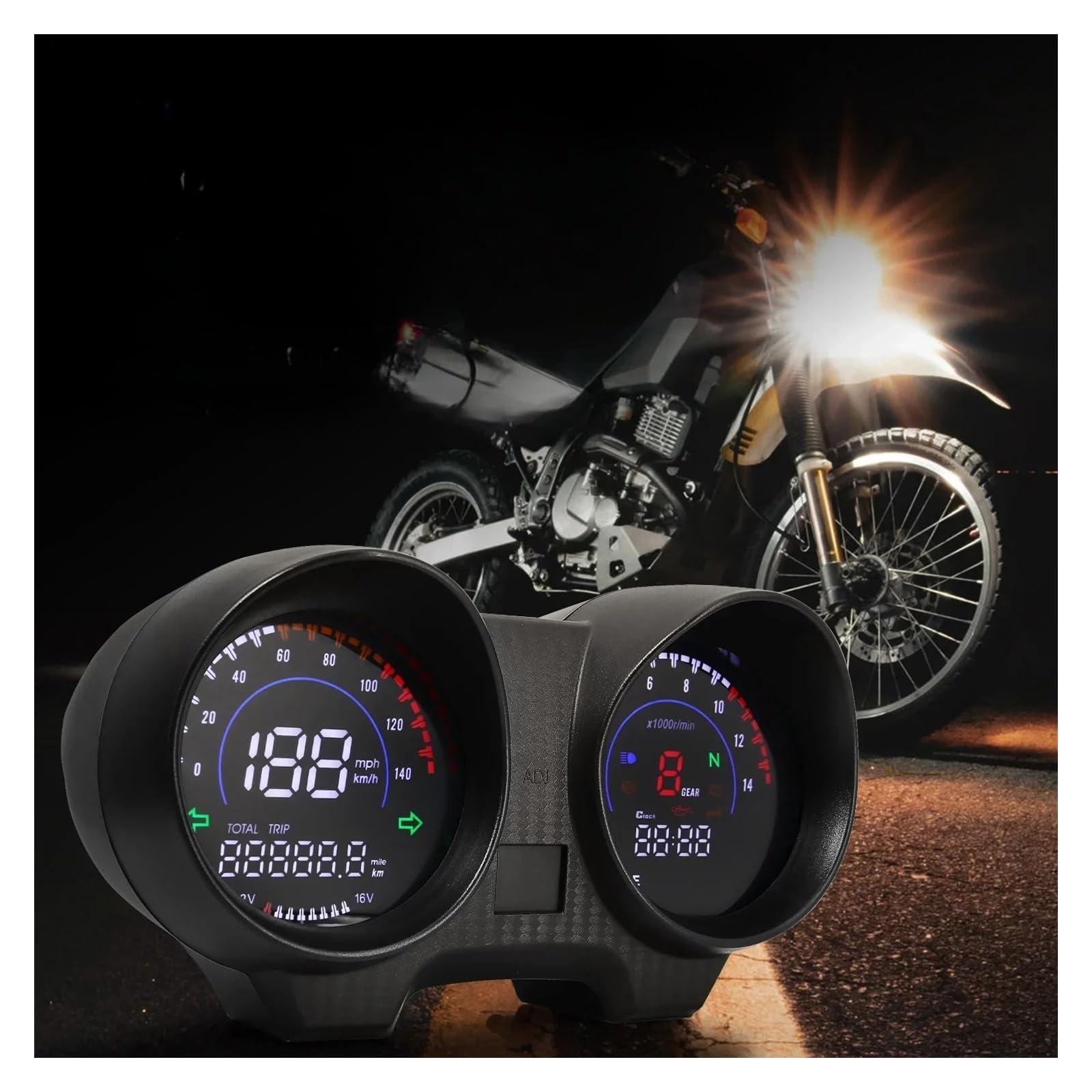 Moto Compteur kilométrique Compteur De Vitesse De Moto Tableau De Bord Numérique Compteur De Vitesse De Moto LED pour Titan 150 pour CG150 Fan150 2010 2012