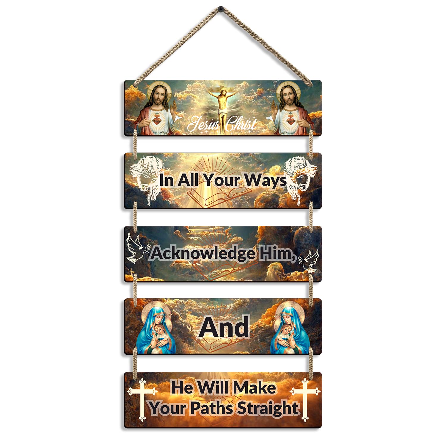 Sehaz Artworks Jesus Wooden Decorative Items For Home Decoration|Bible Verse|Christian- 5-0012