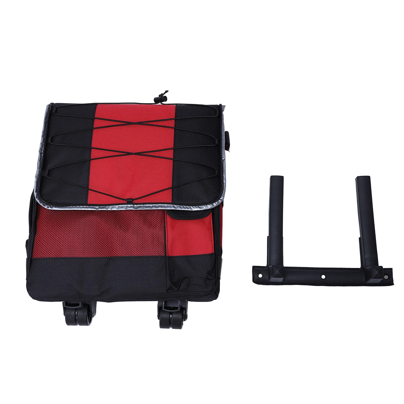 Cocoarm Borsa Frigo Portatile, Borsa Frigo in Tessuto Oxford 600D con Ruote Scatola Termica Pieghevole Impermeabile da 43 Litri con Tirante Regolabile, Tasche a Rete, per Viaggi in Campeggio, Picnic
