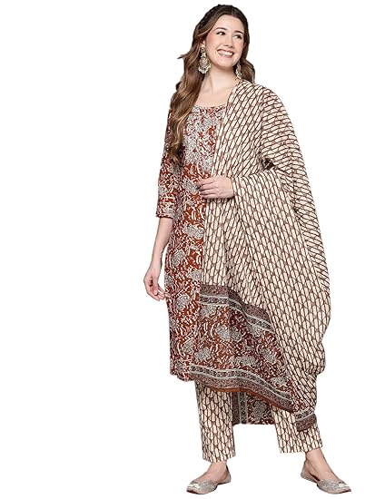 anubhutee Women's Cotton Kurta set