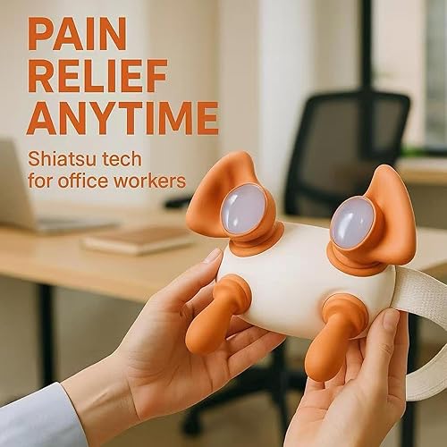 Miniatura 6 de Neck and Shoulder Massager with Heat, 4D Shiatsu Kneading & Hands Traction for Deep Tissue, Wireless Electric Massage for Back Pain Relief, USB-C