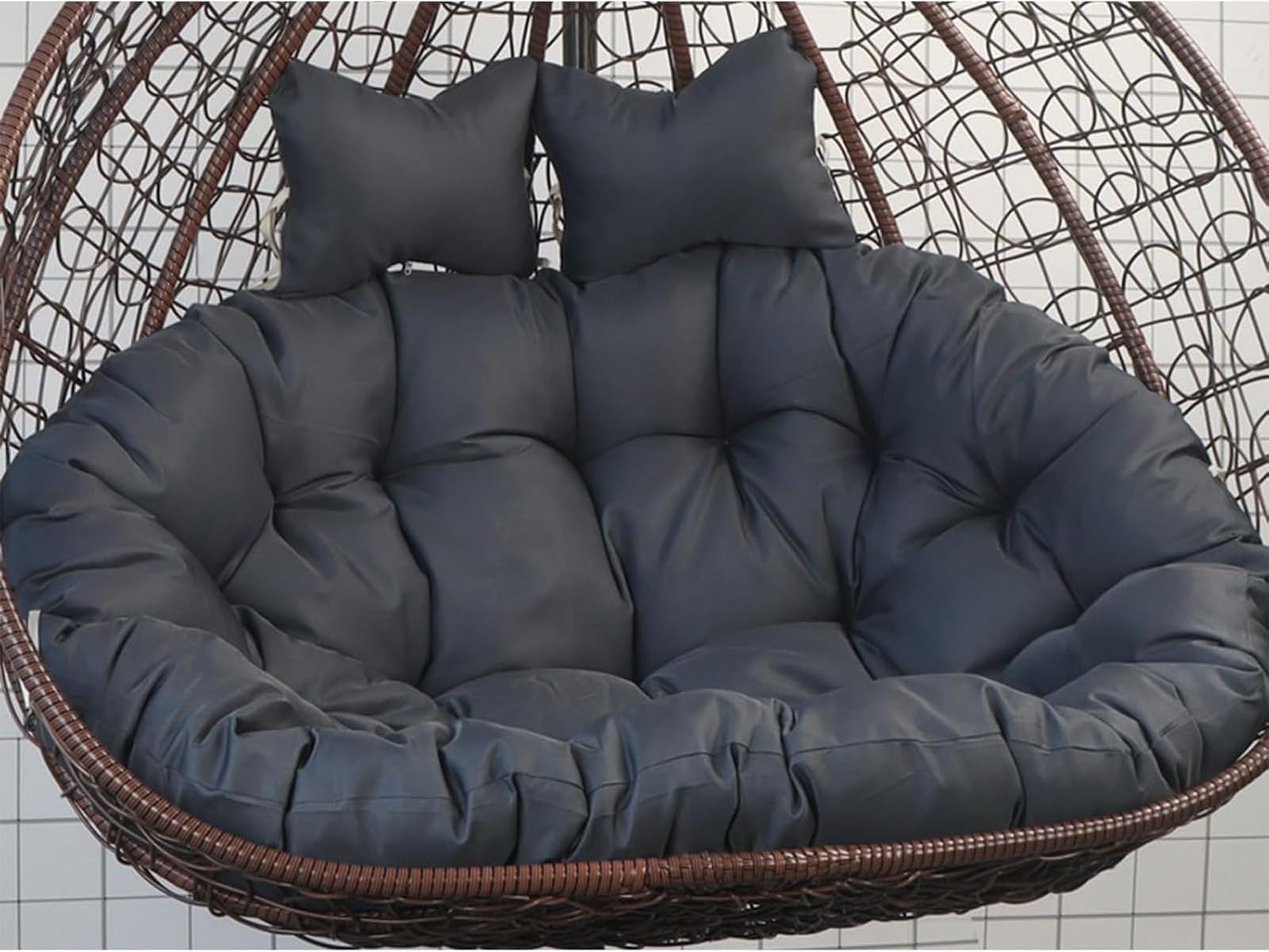 Coussin imperméable pour fauteuil suspendu double avec oreillers intégrés 150 x 110 cm