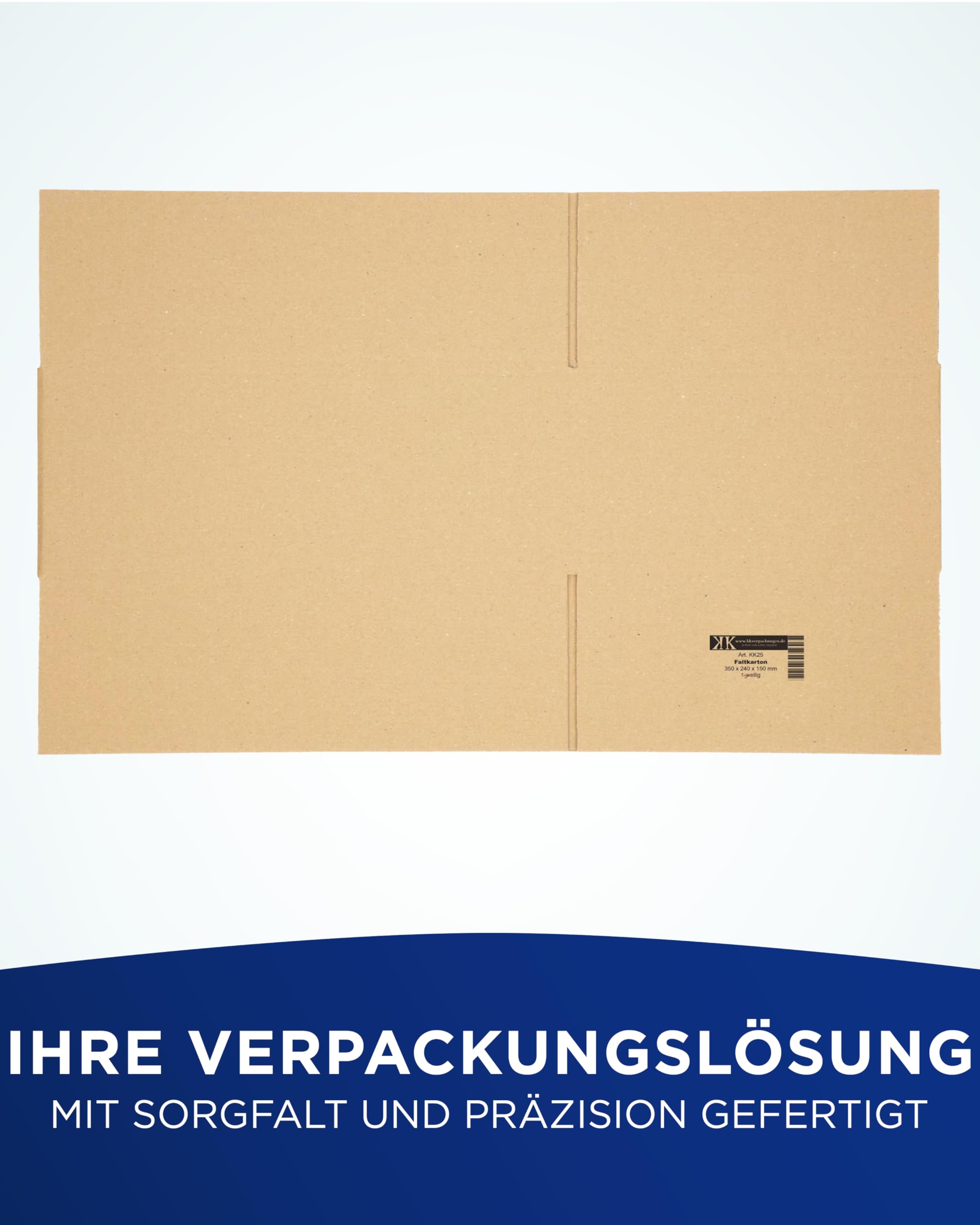 KK Verpackungen Versandkartons 350 x 240 x 150 mm Braun 1-wellig (Innenmaß 344 x 237 x 139 mm) | 150 Stück, Faltkartons Kartons für Versand als DHL Päckchen M DPD Hermes GLS Paketklasse S (KK25)