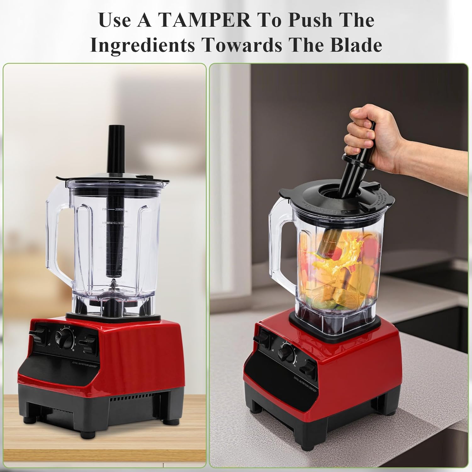 Werhoo Fit for vitamix Blender Pitcher & Tamper,Fit For vitamix 5200 6300 VM0103 750 E310 Ect Container,Replace Classic/Explorian/Commercial Series Etc Jar Cup,Prevent Leakage Rusty,8 Cup,3 Year GNTEE