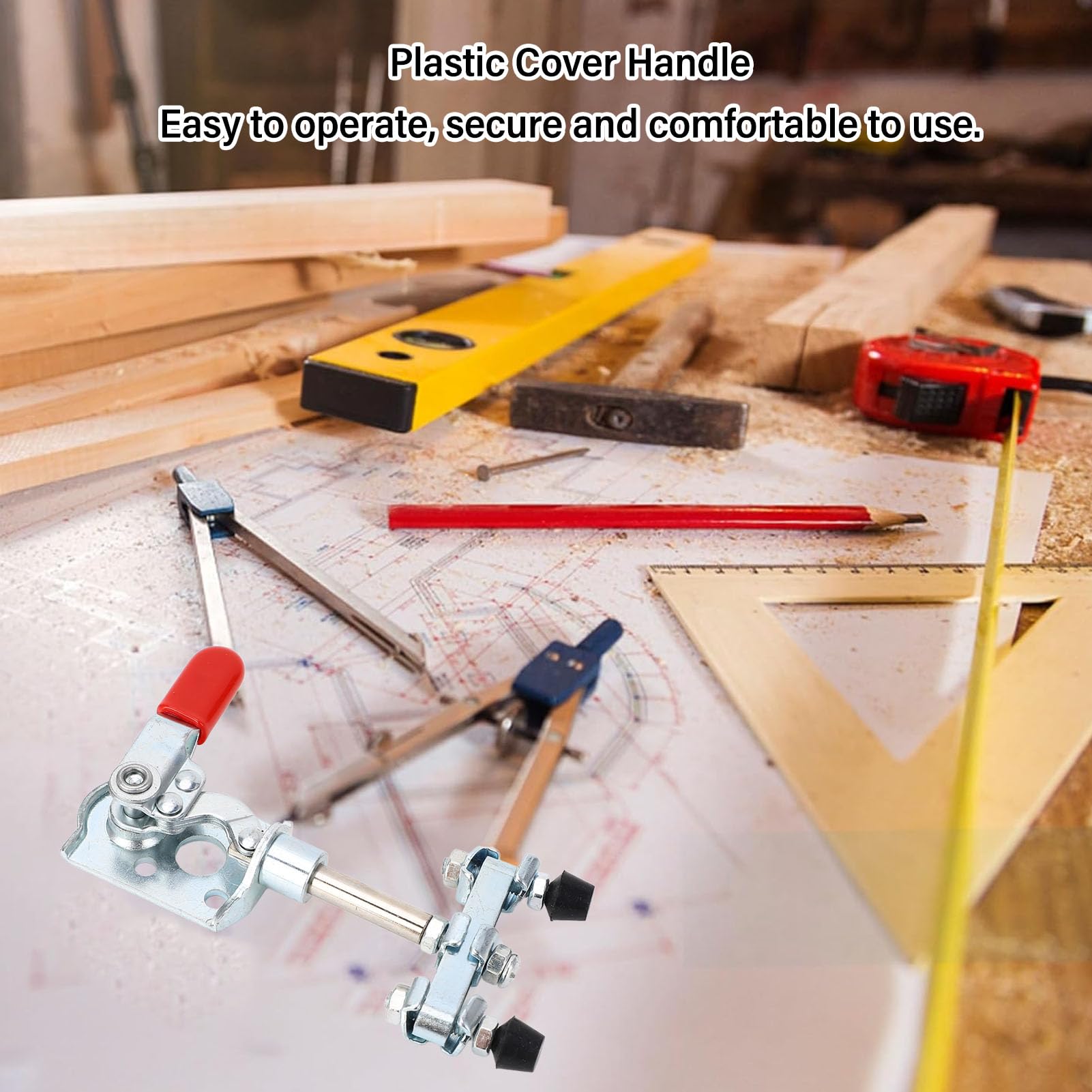 Quick Release Push Pull Toggle Clamp, Stainless Steel Head Clamp 40kg Holding Capacity, Toggle Clamp Jig Accessories for Woodworking, Welding, CNC