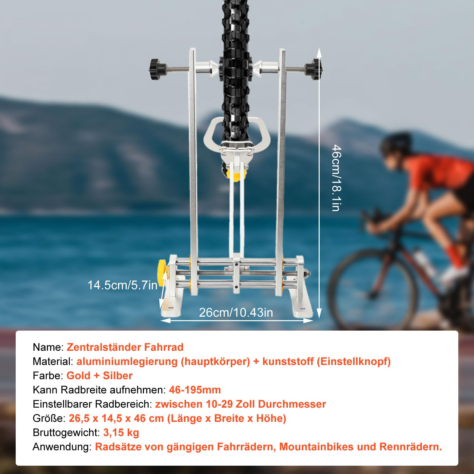 Zentrierständer Fahrrad, Felgen-Zentrierlehre Aluminiumlegierung Fahrrad-Rad-Ausrichtungs-Reparaturwerkzeug Für 10" - 29" Laufräder Mountainbikes Rennräder Fahrräder