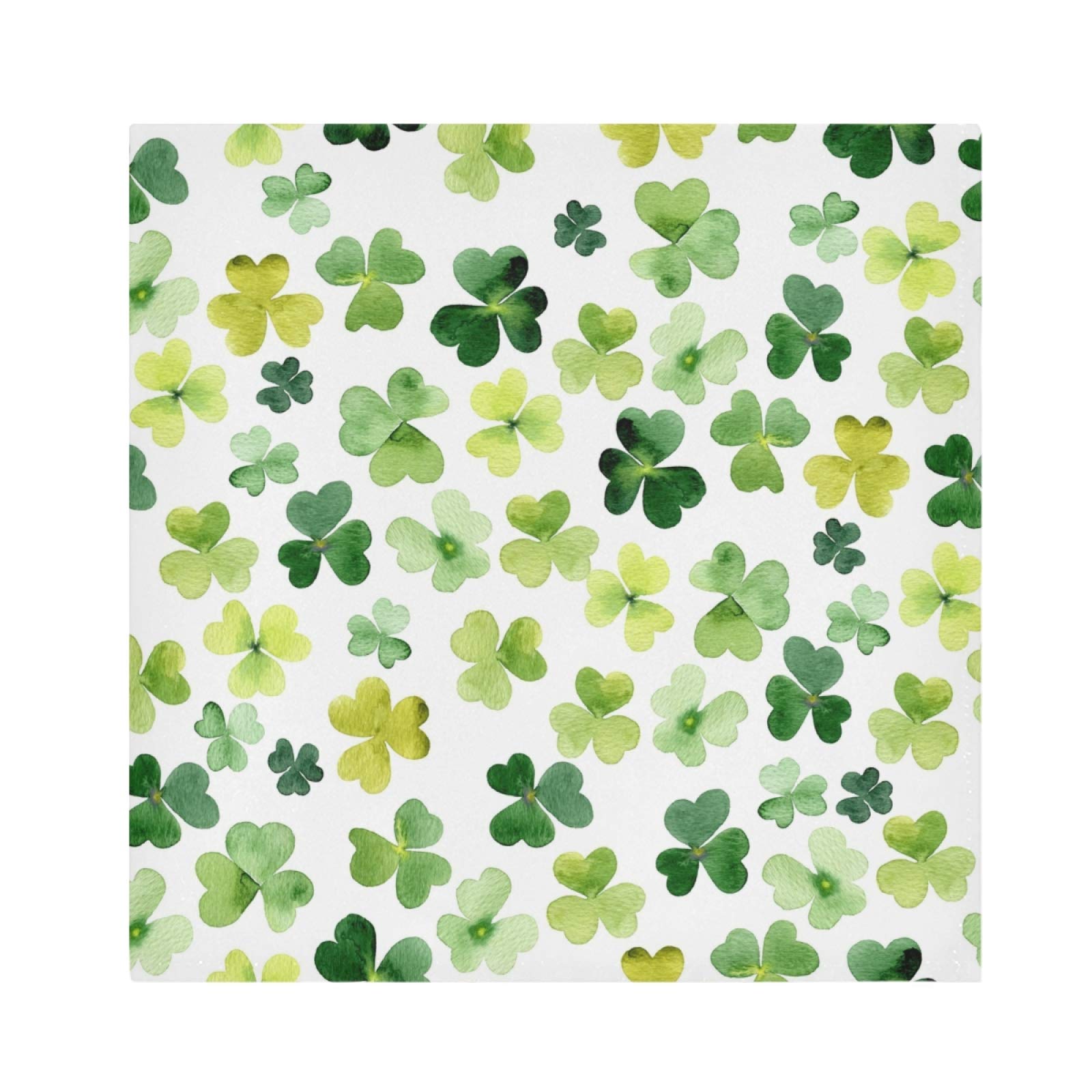 senya Patrick's Day Green Shamrock Leaves Cloth Napkin Set of 6 Washable Reusable Polyester Table Napkins for Family Dinner, Wedding, Party, Holiday