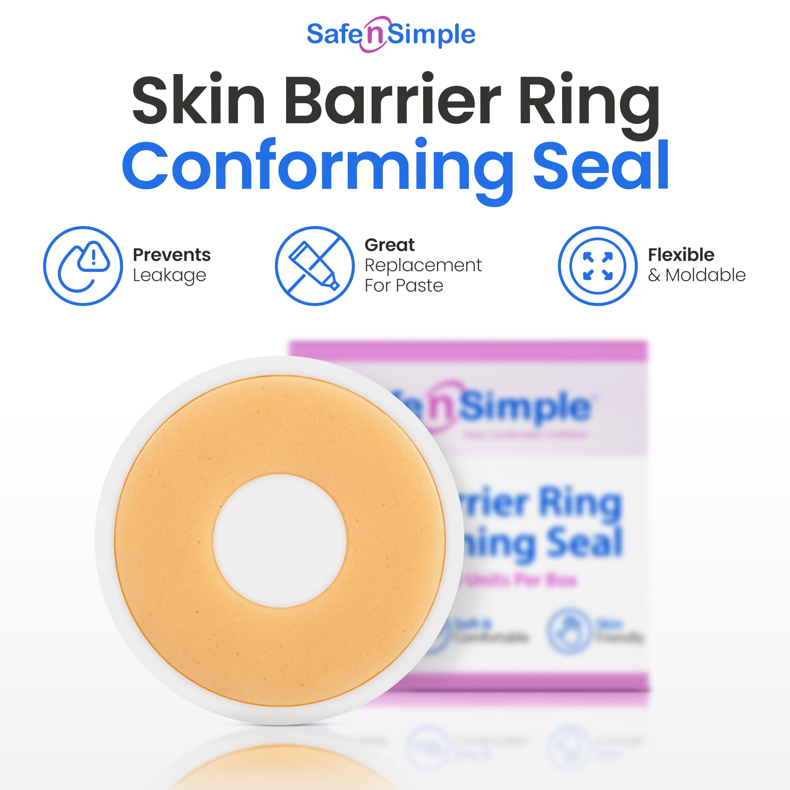 Safe n' Simple Conforming Adhesive Seals -2 Inch - Pack of 10 - Stoma Barrier Rings Barrier - Cohesive Skin Barrier - Accessories for Ostomy-Colostomy-Ileostomy- Supplies
