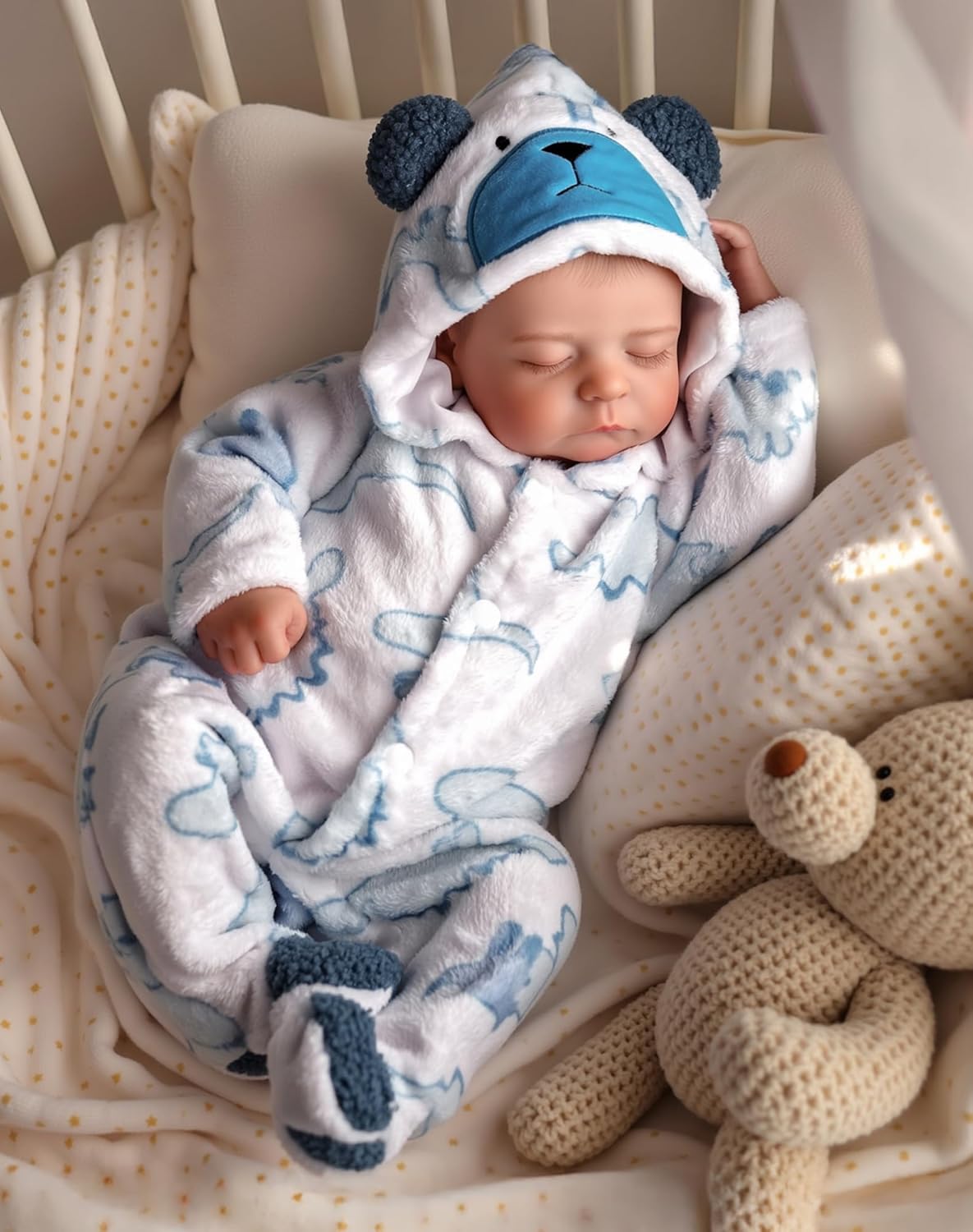 babeside reborn baby dolls boy, 20 inch lifelike newborn real life poseable realistic doll for boy soft vinyl and cloth body baby dolls with clothes and toy gift for kids age 3+