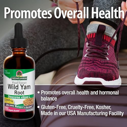 Miniatura 3 de NAture's Answer Wild Yam | Promueve la salud y el bienestar general | Fabricado con bajo alcohol orgánico | Sin gluten, sin OMG y certificado Kosher