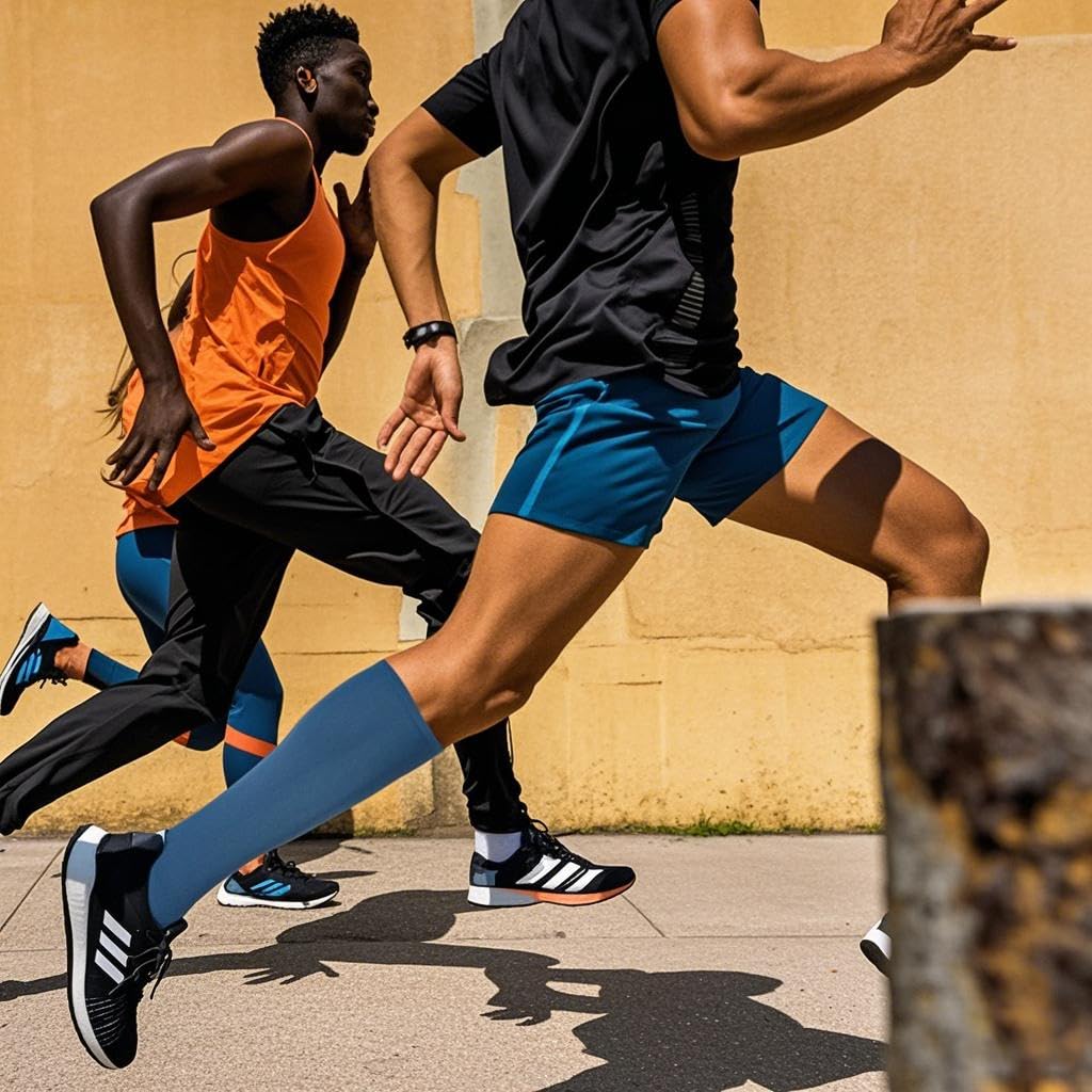 ACTINPUT Bas de Contention Femme et Homme，4 Paires Chaussettes de Compression pour Sportive, Cyclisme, Voyage en Avion, Course à pied, de Grossesse，de Vol et de Voyage