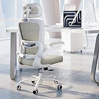 Vista 11 de TRALT Silla ergonómica de oficina, silla de escritorio con reposacabezas ajustable, silla de computadora de soporte lumbar, silla cómoda de malla