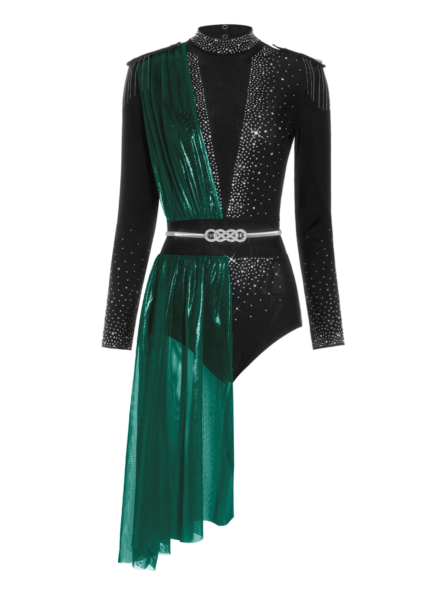 Abito Da Ballo Donna Lirico Contemporaneo Body Danza Classica Ginnastica Ritmica Balletto Leotards Con Strass Body Da Pattinaggio Artistico Dancewear
