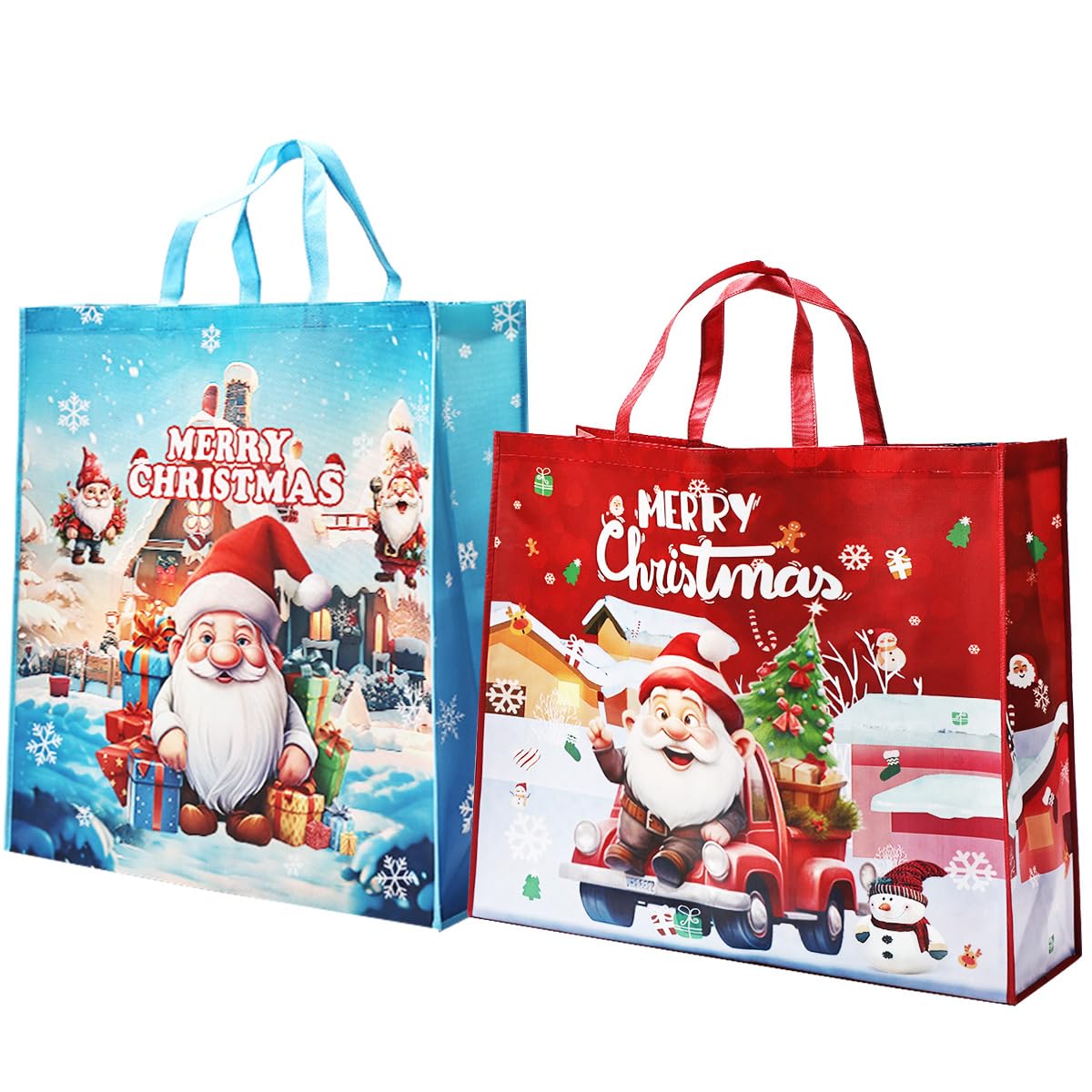 Jumbo Size Christmas Tote Bags: 2pcs Non-woven Fabric Gift Bags Christmas Shopping Bags Large 60 x 55 x 20cm for Gift Wrapping Delivering