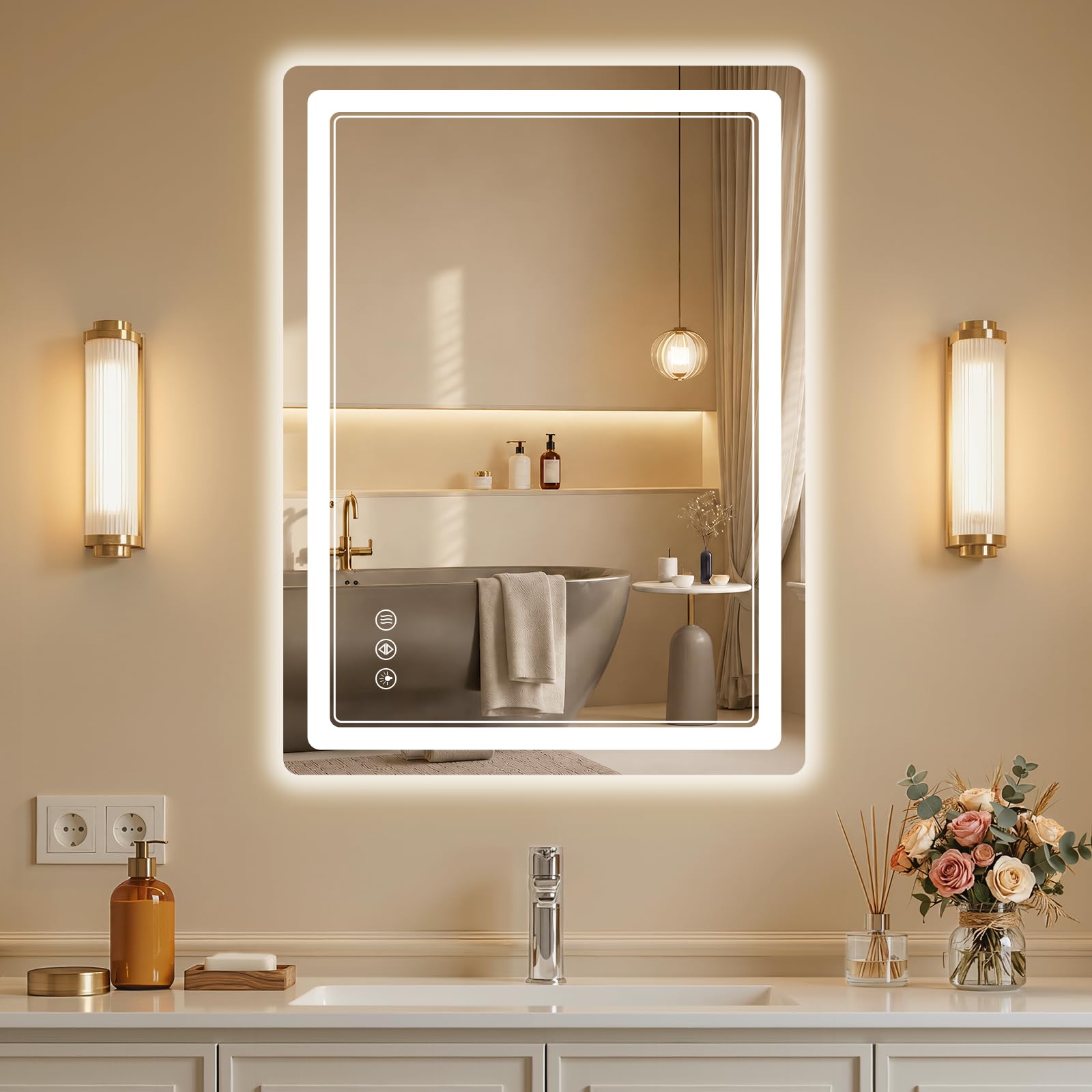Photo 1 of BEAUTYPEAK 24"x32" LED Bathroom Mirror